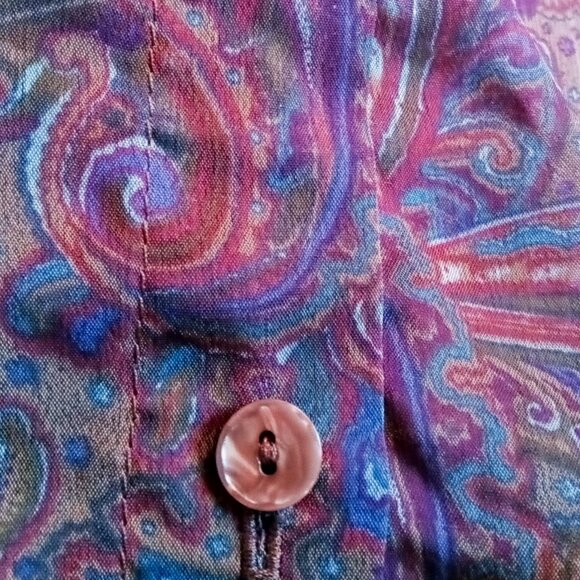 Beautiful Sheer Vintage Paisley Blouse Women's Large-Excellent Condition! - Picture 1 of 9